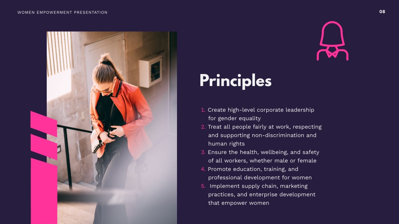 Women Empowerment Presentation Template - Slide 8 Women Empowerment Presentation Template - Slide 8