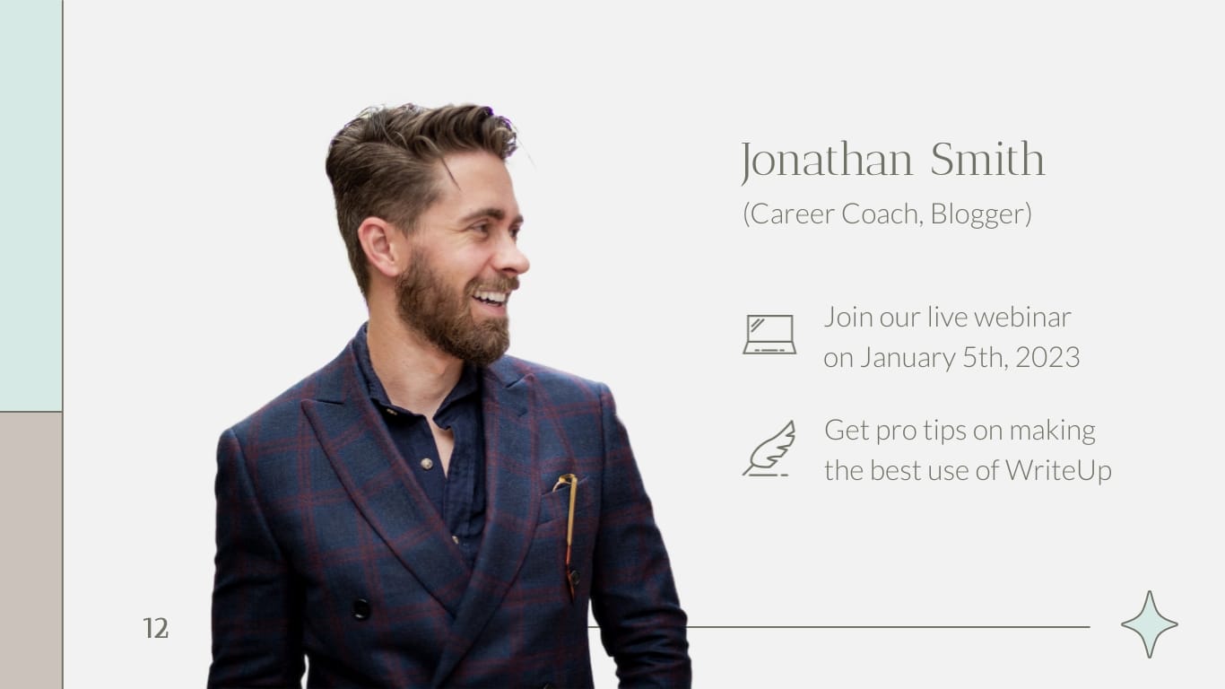 Writing Portfolio Product Presentation Template - Slide 12 Writing Portfolio Product Presentation Template - Slide 12