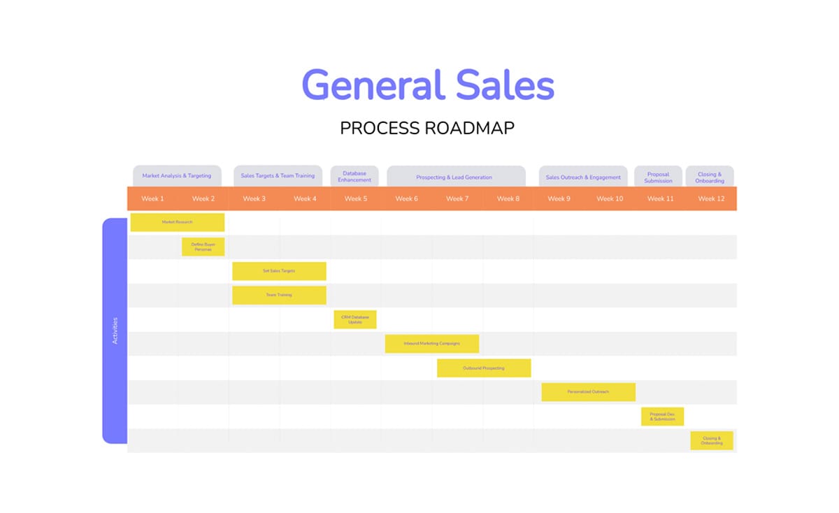Sales Product Roadmap Wireframe Template