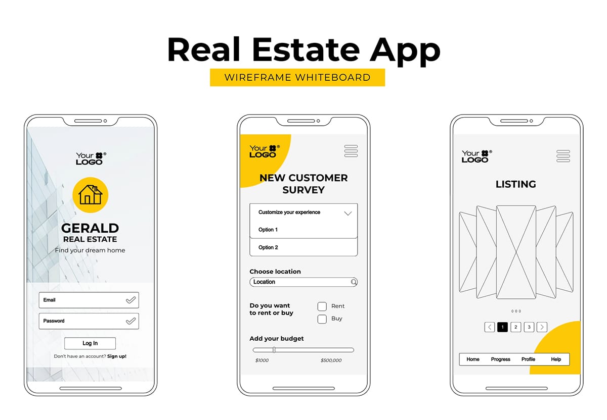 Real Estate Mobile App Mockup Template